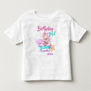 Camisa personalizada de aniversário de unicórnio a