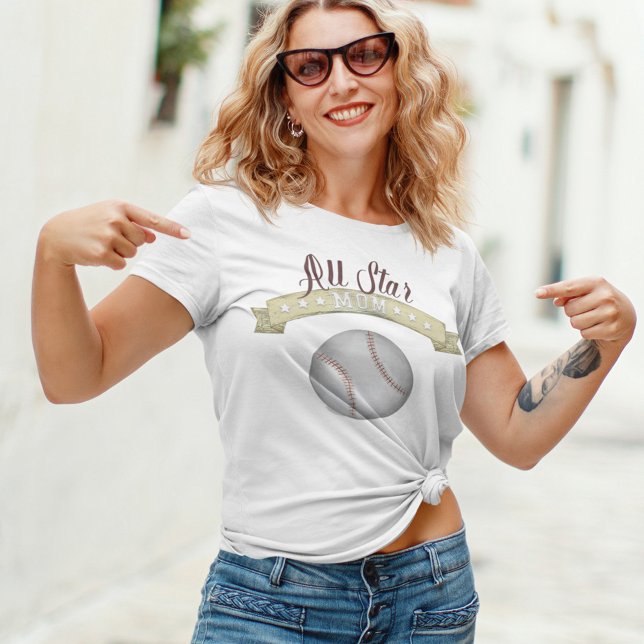 Camisa Personalizada de Beisebol Mãe Estrela Vinta (Criador carregado)