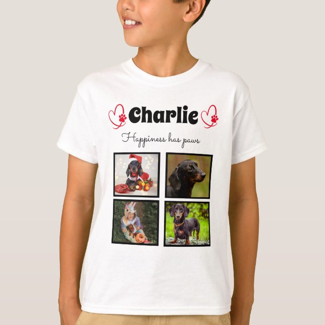Camisa personalizada de colagem de cães de 4 fotos (Frente)