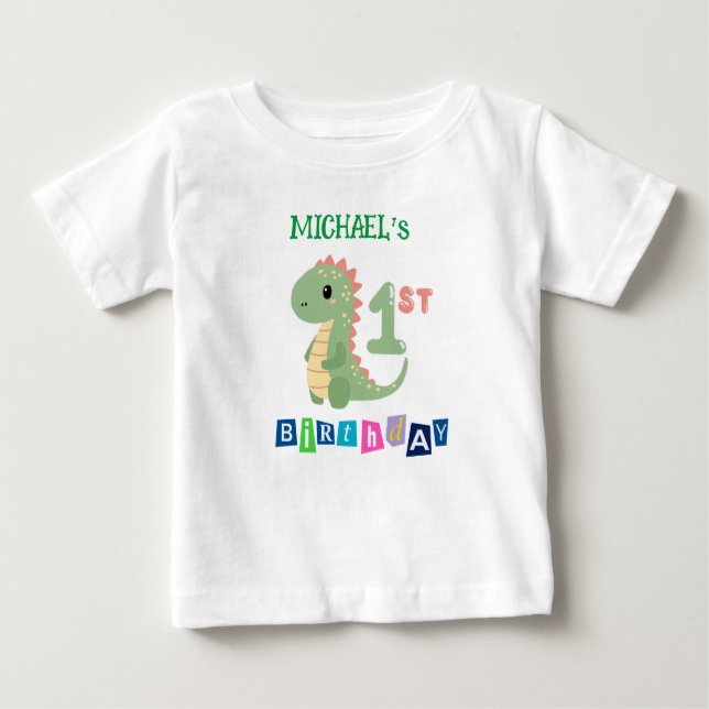 Camisa Personalizada de Dinossauro para o 1º Anive (Frente)