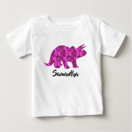 Camisa Personalizada De Dinossauro Rosa Brilhante