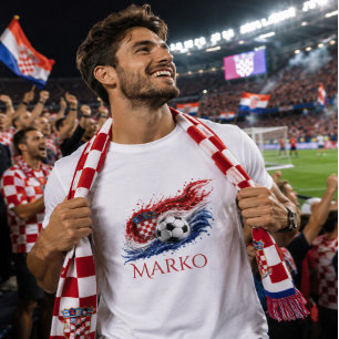Camisa Personalizada de Fã de Futebol Croata com N