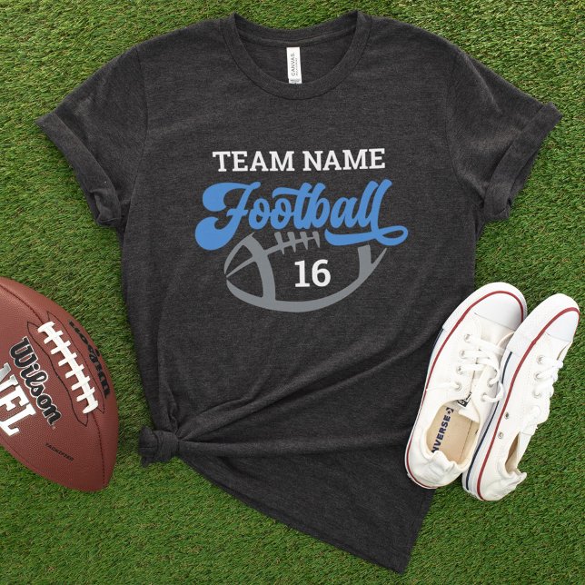 Camisa Personalizada de Futebol Azul Preto para Mã (Criador carregado)