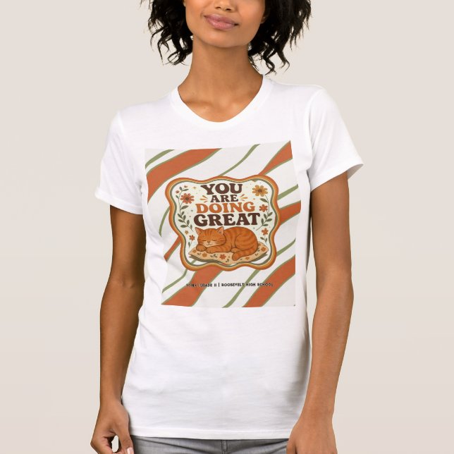 Camisa Personalizada de Gato Laranja Listrado para (Frente)
