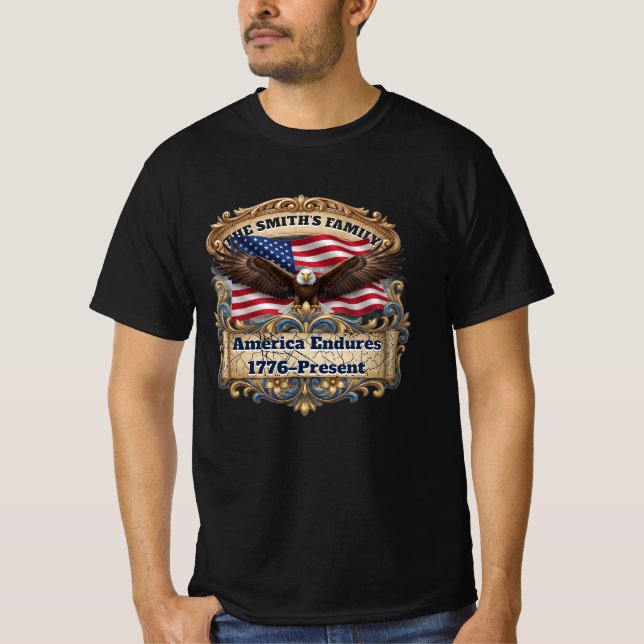 Camisa Personalizada de Herança Americana Patrióti (Frente)