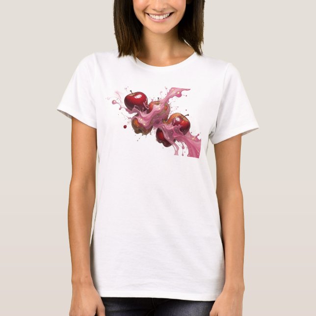 Camisa Personalizada de Maçã Abstrata Rosa Edgy (Frente)