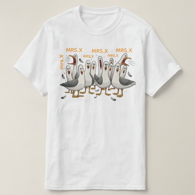 Camisa Personalizada de Professor com Gaivotas, Ca (Frente do Design)