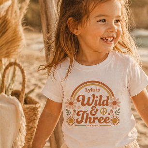 Camisa Personalizada de Três Aniversário Selvagem