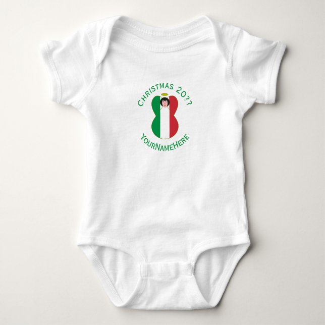 Camisa Personalizada do Anjo Italiano de Natal par (Frente)