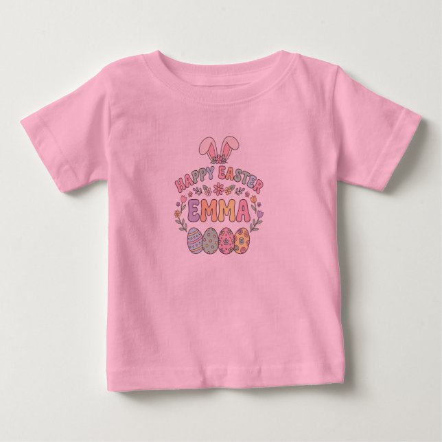 Camisa Personalizada do Coelhinho da Páscoa para C (Frente)