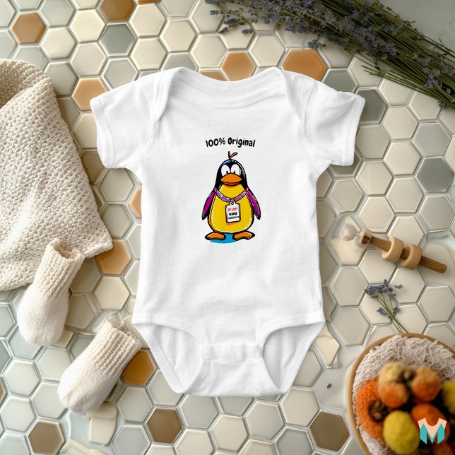Camisa Personalizada do Pinguim Legal com Nome e E (Criador carregado)