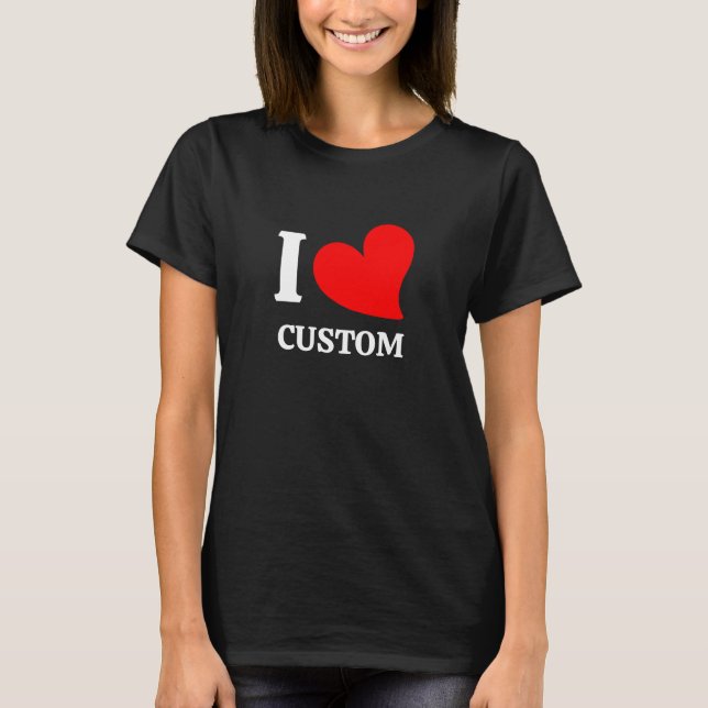 Camisa Personalizada Eu Amo Texto de Amor Branco C (Frente)