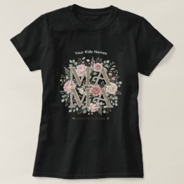 Camisa Personalizada Floral Mama com Nomes dos Fil