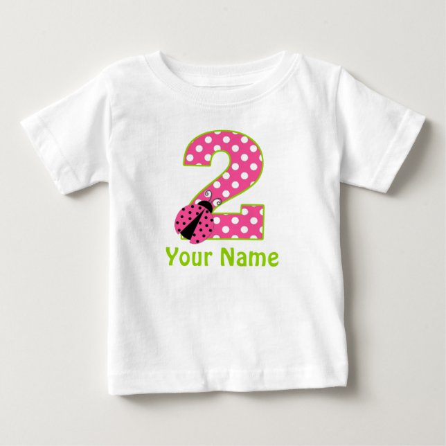 Camisa Personalizada Ladybug Verde Cor-de-Rosa seg (Frente)