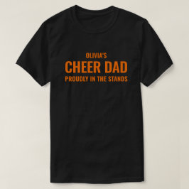 Camisa Personalizada Laranja Cheer Pai para Homens