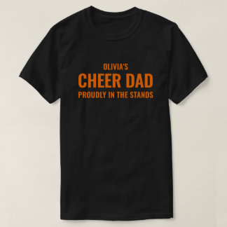 Camisa Personalizada Laranja Cheer Pai para Homens