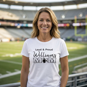 Camisa Personalizada Loud Proud Football Mãe Nome 