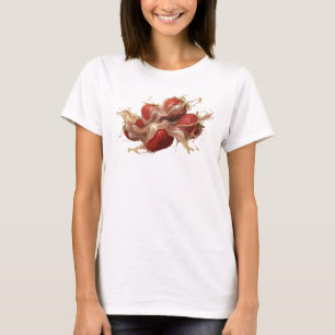 Camisa Personalizada Morangos Abstratos Vermelhos
