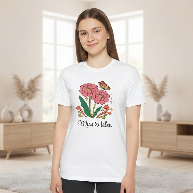 Camisa Personalizada Nome Flor para Professores de (Criador carregado)