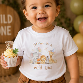 Camisa Personalizada Nome Selvagem Um 1º Aniversár