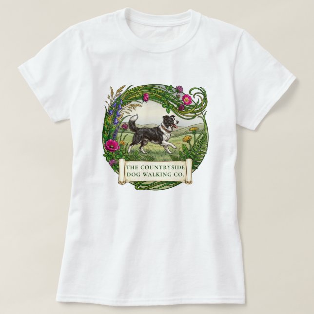 Camisa Personalizada para Cão Border Collie (Frente do Design)