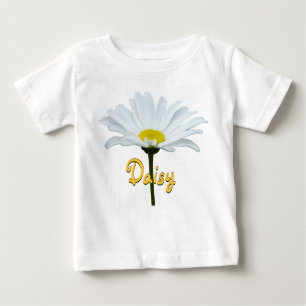 Camisa personalizada t-shirt do bebê da margarida