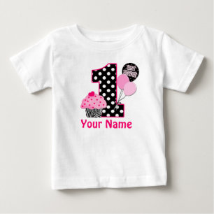 Camisa Personalizada Zebra do Cupcake primeiro ani