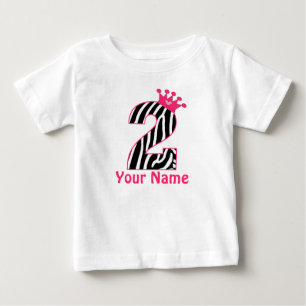 Camisa Personalizada Zebra Rosa-segundo aniversári