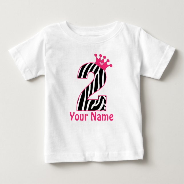 Camisa Personalizada Zebra Rosa-segundo aniversári (Frente)