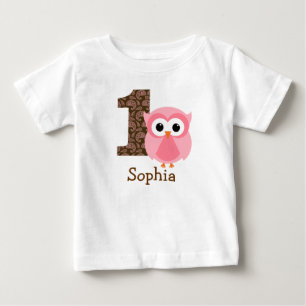 Camisa personalizável de 1º aniversário da Coruja,