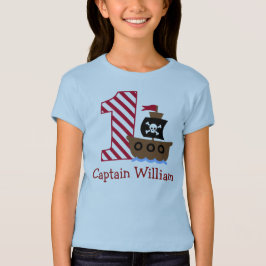 Camisa personalizável de 1º aniversário pirata, um