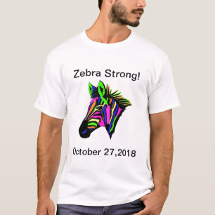 Camisa personalizável de listras de zebra neon col
