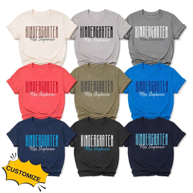 Camisa Personalizável para Professores de Jardim d (Criador carregado)