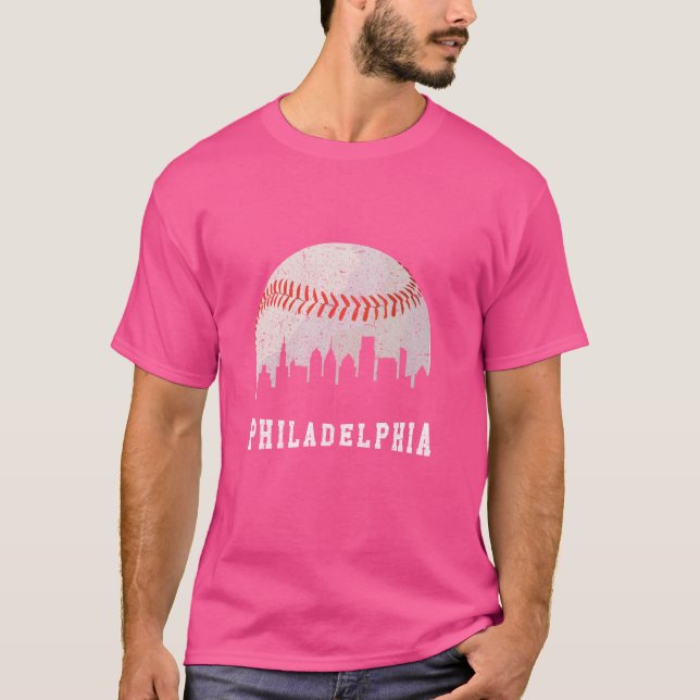 Camisa Philly Skyline - Vintage Philadelphia Baseb (Frente)
