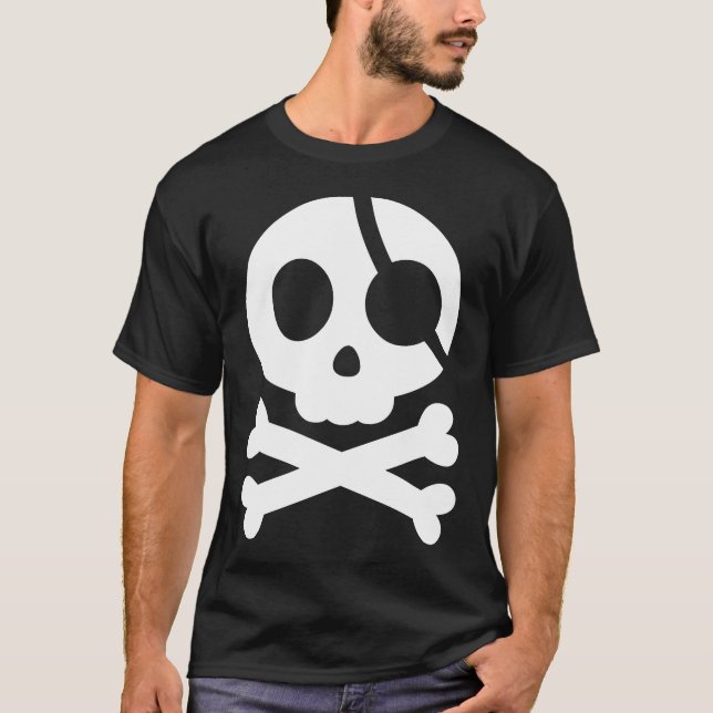 Camisa Pirata Crânio e Crossbones (Frente)