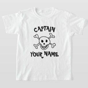 Camisa pirata personalizada do capitão de barco pa