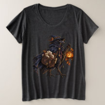 Camisa Plus Size Feminina Corvo Carteiro Halloween