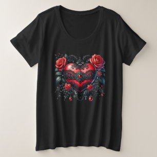 Camisa Plus Size Gothic Heart Valentine