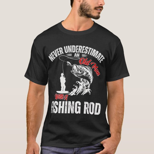 Camisa Poderosa Caneta de Pesca Homem Velho (Frente)