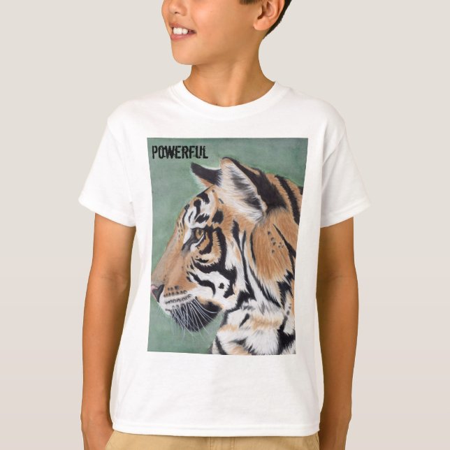 Camisa poderosa dos meninos do tigre do Tshirt da (Frente)