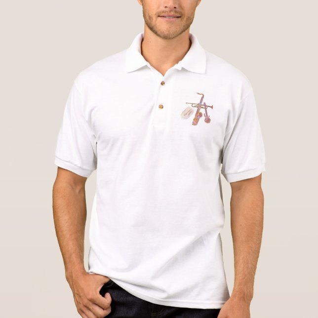 Camisa Polo Pólo dos homens com jazz (Frente)