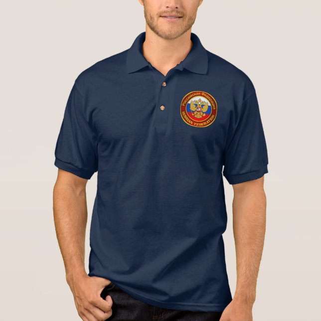 Camisa Polo Roupa de emblema russo (Frente)