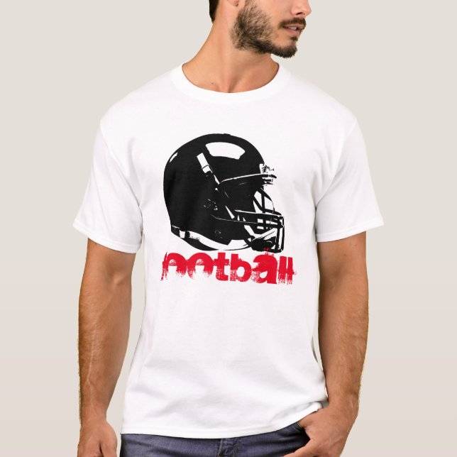 Camisa pop de Futebol do Capacete Red Black White (Frente)