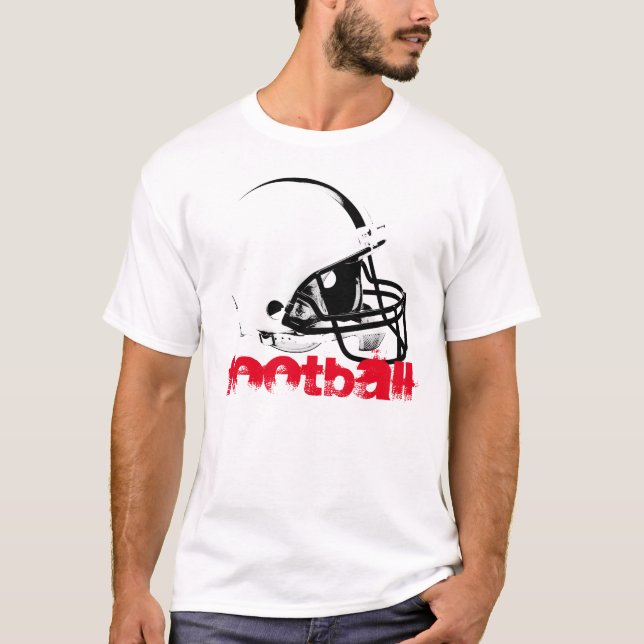 Camisa pop de Futebol do Capacete Red Black White (Frente)