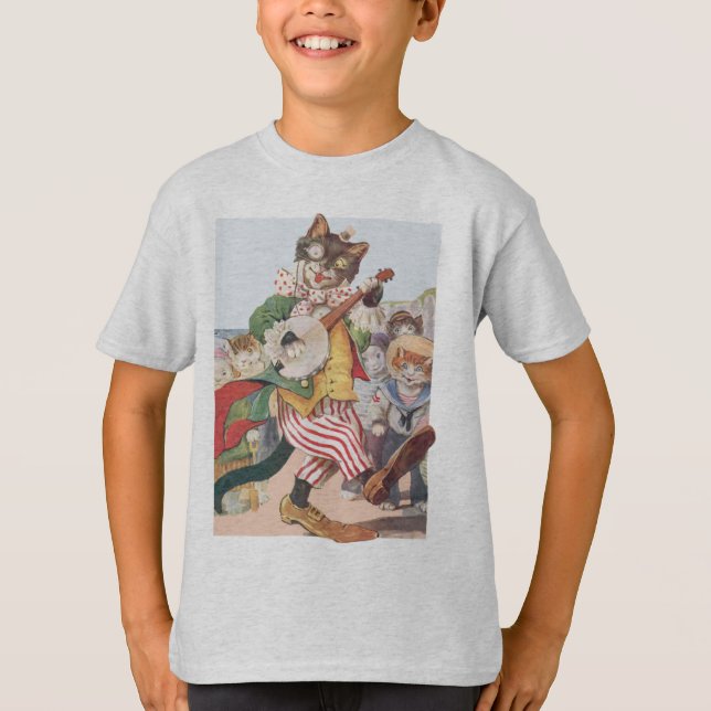 Camisa popular do gato engraçado feliz T (Frente)