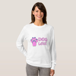 Camisa por muito tempo sleeved do amor do cão
