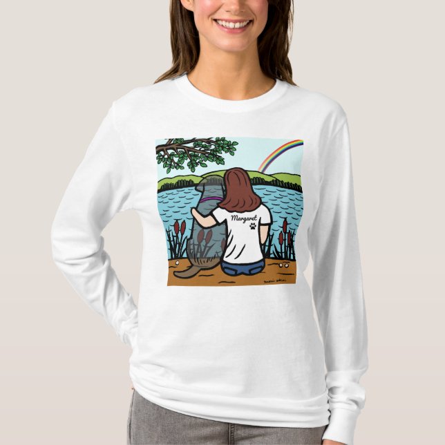 Camisa preta da ponte do arco-íris de Labrador e (Frente)