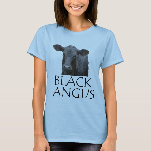 Camisa preta da vaca de Angus (Frente)