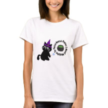 Camisa Preta de Gato Hocus Pocus Preciso de Matcha