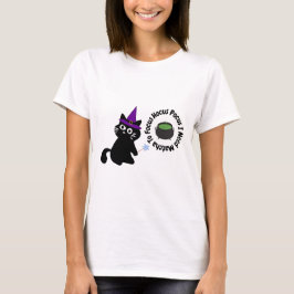 Camisa Preta de Gato Hocus Pocus Preciso de Matcha
